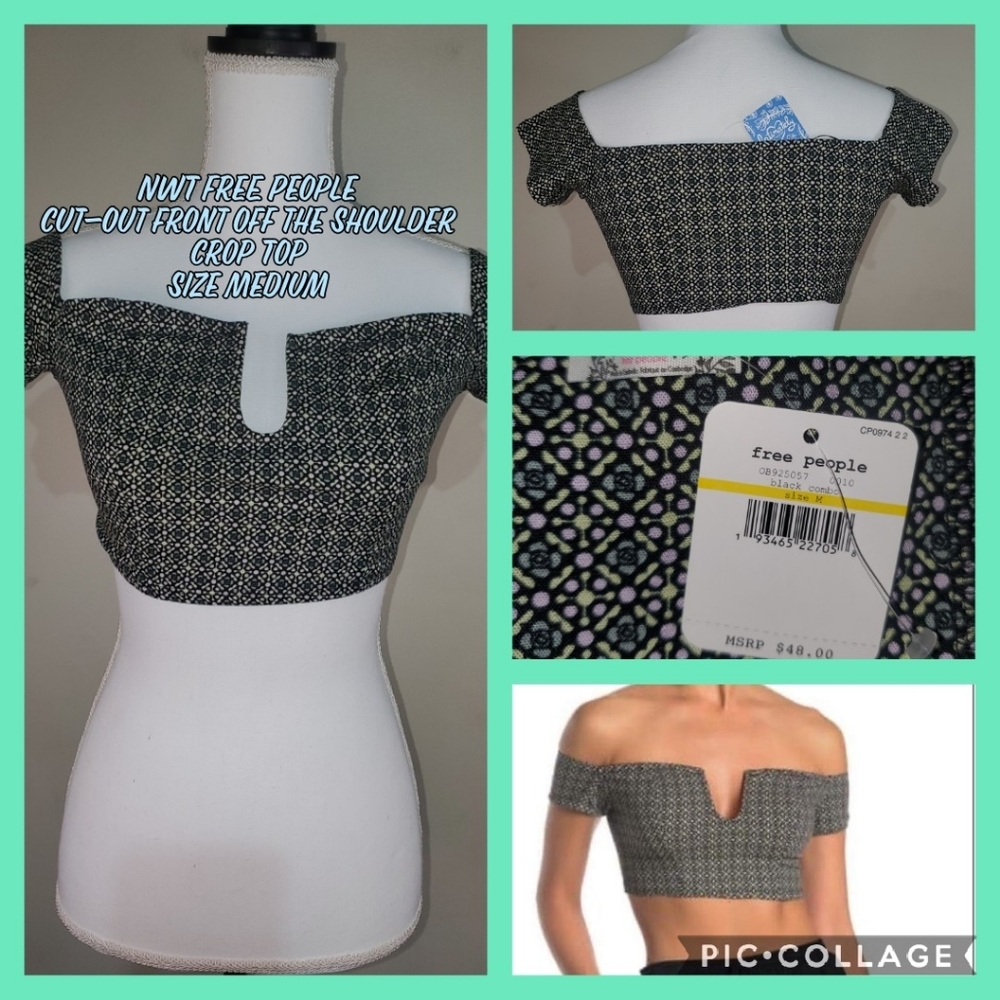 NWT Free People off the shoulder crop top Medium